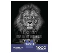 Rompecabezas De 1000 Piezas Lions Just Hunt Vs Dream Rompecabezas para Adultos Juego De Ingenio Difícil Difícil Único Cumpleaños Y Regalos 52x38cm/1000pcs
