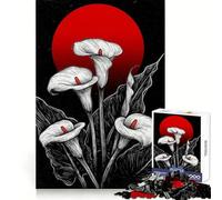 Rompecabezas de 1000 Piezas Lirios Cala bajo la Luna Roja para Adultos Estimulación Cerebral Un pasatiempo Relajante Corte Premium Regalo de cumpleaños (38x26cm)