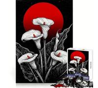 Rompecabezas de 1000 Piezas Lirios Cala bajo la Luna Roja para Adultos Ideal para estimular la Memoria,el Ocio y la relajación Un Regalo entrañable (50x75cm)
