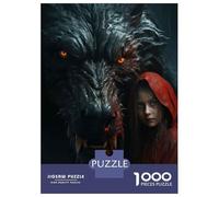 Rompecabezas De 1000 Piezas Little Red Riding Hood and Wolf Rompecabezas para Adultos Juguete Decoración De Pared Regalo De Cumpleaños Cumpleaños Y Navidad 52x38cm/1000pcs