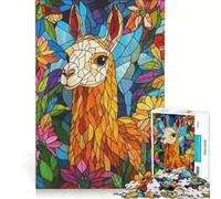 Rompecabezas de 1000 Piezas Llama Entre Flores Juegos relajantes interacción Entre Padres e Hijos Regalos para Amigos y Familiares 38x52cm