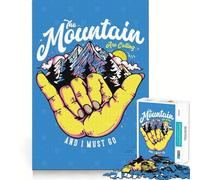 Rompecabezas de 1000 Piezas Llamada de la montaña con diseño gráfico y Corte Limpio Juguete Que desafía la Mente Un Momento de Calma y diversión Pieza de Arte navideña (38x52cm)