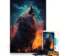Rompecabezas de 1000 Piezas Lobo Aullando en el Bosque - Juego de Ejercicios de Pensamiento - Encaje Huecos - Desafío Interactivo para el Cerebro en casa (38x26cm)