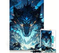 Rompecabezas de 1000 Piezas Lobo Azul Arte Digital Juego de Articulaciones Precisas,Juguete de Construcción Que Concentra la Atención,Juego de Juego Silencioso,Juego Divertido para Cumpleaños 38x52cm