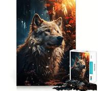 Rompecabezas de 1000 Piezas Lobo Blanco a la Hora Dorada para Adultos Divertido Juego de Memoria con componentes Resistentes y de Corte Limpio aliviar el estrés (38x26cm)