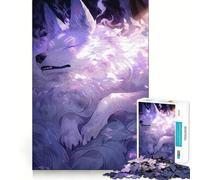 Rompecabezas de 1000 Piezas Lobo Blanco Durmiente con Marcas para Adolescentes Juguete de lógica Clara, fácil de armar, Tiempo Libre Regalo de cumpleaños 38x52cm