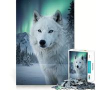 Rompecabezas de 1000 Piezas Lobo Blanco en un Paisaje Invernal para Adultos Juego Divertido y fácil de armar Ideal para Disfrutar en Familia (50x75cm)