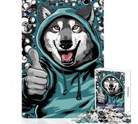 Rompecabezas de 1000 Piezas Lobo con Capucha Pulgares Arriba decoración del hogar Juguetes Regalos de cumpleaños Juego Educativo Entrena tu Cerebro y Tus Manos tamaño 50x75cm