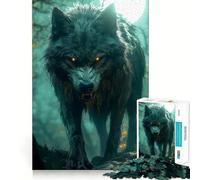 Rompecabezas de 1000 Piezas Lobo con Ojos Brillantes - Diversión con Memoria - Superficie Lisa y sin Rebabas - Un desafío entretenido para el Tiempo Libre (50x75cm)