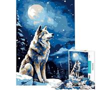 Rompecabezas de 1000 Piezas Lobo de Alaska Nieve Arte pixelado Juguetes adictivos para Cultivar la Paciencia Juegos Divertidos Decoración Perfecta Regalo de cumpleaños (Tamaño 38x26cm)