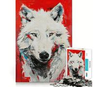Rompecabezas de 1000 Piezas Lobo de la Sombra de Nieve para Adolescentes, Juguete de lógica Mental, Corte Firme y silencioso, artículo de Santa Claus (50x75cm)