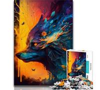 Rompecabezas de 1000 Piezas Lobo de Pesadilla Colorido Rompecabezas de 1000 Piezas para Adolescentes Amigos y Familiares a Partir de 14 años (50x75cm)