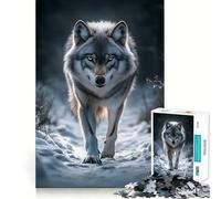 Rompecabezas de 1000 Piezas Lobo en el Bosque nevado para Adolescentes Estimula la Mente Divertido Cierre Seguro Sin Piezas Sueltas Una Forma entretenida de Pasar el Tiempo Libre (50x75cm)