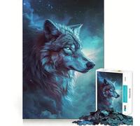 Rompecabezas de 1000 Piezas Lobo en el Espacio Galaxia para Adultos Juego Que estimula la Mente Superficie Lisa y sin Rebabas Un pasatiempo Fascinante para los Momentos de Ocio (38x26cm)