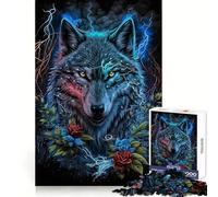 Rompecabezas de 1000 Piezas Lobo en la Jungla Mandala para Adolescentes Entrenamiento Mental, Escape Consciente, Bordes definidos, Regalo de Temporada (38x52cm)