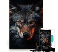 Rompecabezas de 1000 Piezas Lobo Enojado para Adolescentes Diversión,tamaño Uniforme,Piezas precisas,Actividad Relajante para Grupos en Interiores (38x26cm)