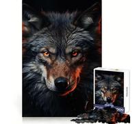 Rompecabezas de 1000 Piezas Lobo Enojado para Adolescentes, Ideal para desarrollar el Cerebro, Relajarse, Limpiar y armar Regalo navideño cálido (50x75cm)