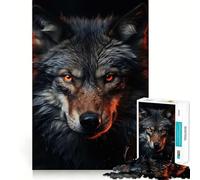 Rompecabezas de 1000 Piezas Lobo Enojado para Adultos Diversión para Entrenar la Mente Piezas sin Rebabas y de Corte Limpio Actividad para Compartir en Familia (50x75cm)
