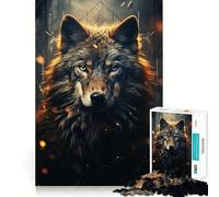Rompecabezas de 1000 Piezas Lobo Enojado para Adultos Juego Mental Divertido con tecnología Avanzada de Corte láser Un desafío entretenido para Pasar el Tiempo (50x75cm)