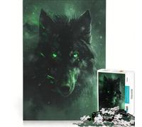 Rompecabezas de 1000 Piezas Lobo Negro Guardián, Juguete Educativo, Interesante para Reducir el Estrés, Fortalecer el Amor Entre Parejas 38x52cm