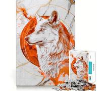 Rompecabezas de 1000 Piezas Lobo sobre mármol Juego de Ejercicios mentales con Encaje Huecos,desafío Interactivo para el Cerebro en casa (38x26cm)