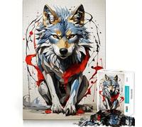 Rompecabezas de 1000 Piezas Lobo Valiente,Juego de Articulaciones, Actividad Mental,Juego Divertido y Relajante,Regalo de Decoración Navideña (50x75cm)