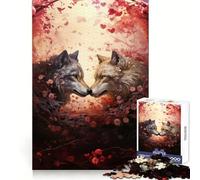 Rompecabezas de 1000 Piezas Lobos Enamorados para Adultos Ideal para Mejorar la Memoria, una Actividad Relajante y un Regalo Memorable (38x52cm)