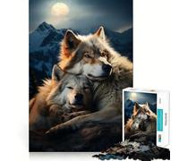 Rompecabezas de 1000 Piezas Lobos Enamorados para Adultos,Juguete para Resolver Problemas,Calidad Profesional,Ideal para Actividades relajantes en Grupo en Interiores (38x52cm)