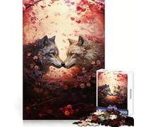 Rompecabezas de 1000 Piezas Lobos Enamorados: Pensamiento Claro, distracción Suave, Bordes precisos, Regalo significativo (50x75cm)