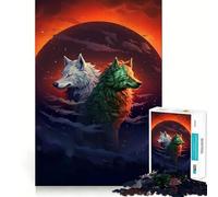 Rompecabezas de 1000 Piezas Lobos y Eclipse para Adolescentes Estimula la Mente Divertido Cierre Seguro Sin Piezas Sueltas Una Forma entretenida de Pasar el Tiempo Libre (50x75cm)