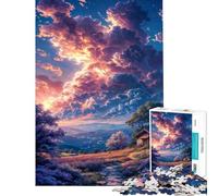 Rompecabezas de 1000 Piezas Lofi Pastel Cabaña en la montaña Puesta de Sol Desafío Educativo Juguetes educativos de Bricolaje para Mayores de 14 años Juego de Rompecabezas ofrecido (38x26cm)