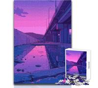 Rompecabezas de 1000 Piezas Lofi Rosa Retro Relajante para Actividades de Ocio, Corte de precisión, Borde Liso, Juguete de Juego, tamaño 38x26cm