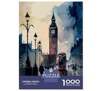 Rompecabezas De 1000 Piezas London UK City Painting Rompecabezas para Adultos Juego De Ingenio Difícil Difícil Único Cumpleaños Y Regalos 52x38cm/1000pcs