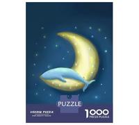 Rompecabezas De 1000 Piezas Lonely Whale and Moon Rompecabezas para Adultos Juego De Ingenio Corte De Precisión Cumpleaños Y Navidad 38x26cm/1000pcs