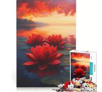 Rompecabezas de 1000 Piezas Loto al Atardecer Ideal para Toda la Familia Regalo de cumpleaños Incluye póster y Hoja de Preguntas a Juego 50x75cm