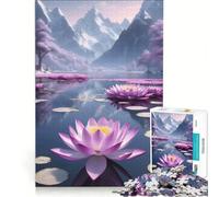 Rompecabezas de 1000 Piezas Lotus Calm Waters Juegos relajantes interacción Entre Padres e Hijos Regalos para Amigos y Familiares 38x26cm