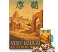 Rompecabezas de 1000 Piezas Loulan Chinese Travel | Decoración artística para el hogar Mejora el amor entre parejas Gran regalo para gamers. 38x26cm