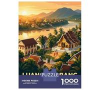 Rompecabezas De 1000 Piezas Luang Prabang, Laos Travel Rompecabezas para Adultos Juego De Ingenio Carrera De Velocidad De Manos Cumpleaños Y Navidad 70x50cm/1000pcs