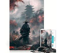 Rompecabezas de 1000 Piezas Lucha en el Templo Samurai para Adolescentes, Juguete de lógica, Divertido y silencioso, con Corte Suave, Regalo Encantador (38x26cm)