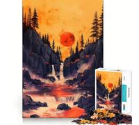 Rompecabezas de 1000 Piezas Luna de Sangre Arte de Corte Preciso,Juguete de Desafío Mental,Juego Fácil de Jugar,Regalo de Cumpleaños para Despierta la Mente 50x75cm