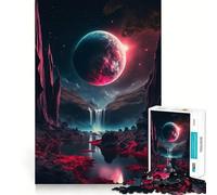 Rompecabezas de 1000 Piezas Luna de Sangre Ascendente,Corte Impecable,Divertido,Juguete para ejercitar la Mente,Juego para el Tiempo Libre,Regalo artístico de Navidad 38x52cm