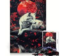 Rompecabezas de 1000 Piezas Luna de Sangre de Lobo para Adultos Recuerdo de Poder, luz, Disfrute, Bordes precisos, Regalo significativo (38x52cm)