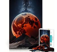 Rompecabezas de 1000 Piezas Luna de Sangre Despertada Eclipse Diversión precisa para unir Piezas,Actividad Cerebral Inteligente,diversión para Relajarse,Regalo de cumpleaños 50x75cm