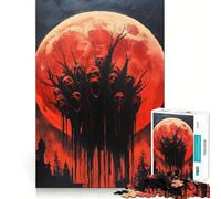 Rompecabezas de 1000 Piezas Luna de Sangre Terror Articulaciones Afiladas,Juguete de Construcción Concentración,Juego Silencioso,Juego Divertido para Cumpleaños 38x26cm