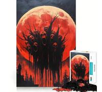 Rompecabezas de 1000 Piezas Luna de Sangre Terror Juego de Ajuste Preciso,Juguete Creativo y Divertido,Juego de Paz,Regalo Navideño para la Calma 50x75cm