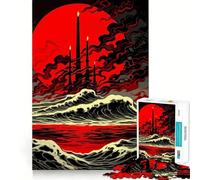 Rompecabezas de 1000 Piezas Luna Roja y Velas Ardientes para Adultos Juguete para ejercitar la Mente y Relajarse Corte de precisión Regalo Elegante (50x75cm)