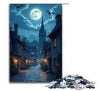 Rompecabezas de 1000 Piezas Luz de Luna en la Ciudad Antigua Rompecabezas de Madera para Adultos Juegos Familiares 1000 Piezas (75 x 50 cm)