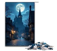 Rompecabezas de 1000 Piezas Luz de Luna en la Ciudad Antigua. Rompecabezas de Madera para Adultos y niños. Juguete Educativo antiestrés. 1000 Piezas (75 x 50 cm).