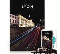 Rompecabezas de 1000 Piezas Lyon Francia Ajuste Arte Habilidad Creativa Juguete Tiempo de Descanso Juego Arte navideño Exhibición (38x52cm)