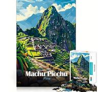Rompecabezas de 1000 Piezas Machu Picchu,Perú Póster de Viaje Encaja a la perfección Arte Juego de Habilidad de Pensamiento Tiempo de Descanso Juego Regalo de Arte navideño (38x26cm)